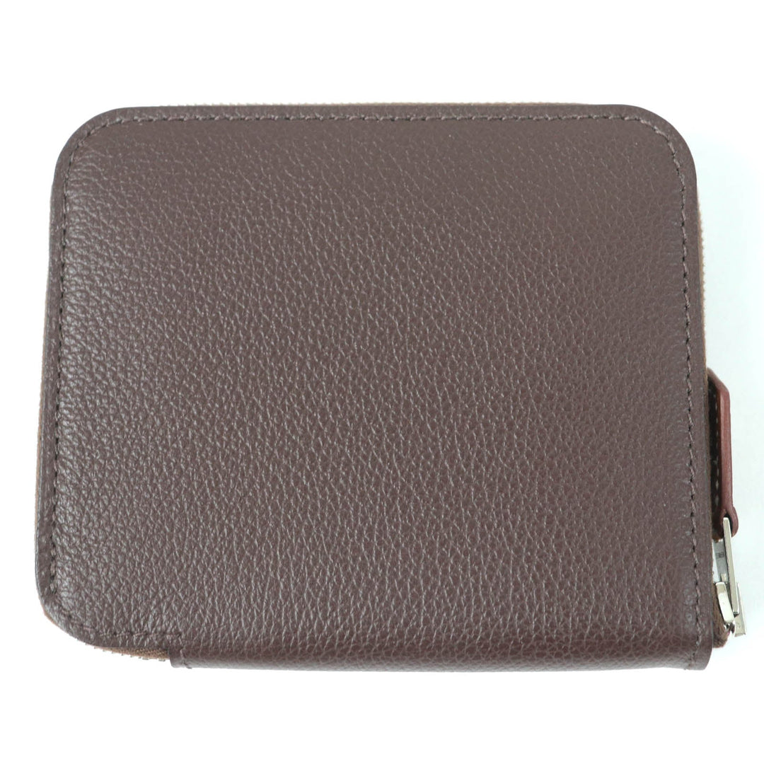 HERMES Coin case Epsom mocha Azap compact silk in