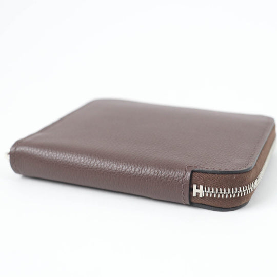 HERMES Coin case Epsom mocha Azap compact silk in