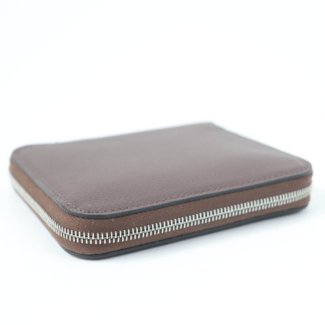 HERMES Coin case Epsom mocha Azap compact silk in