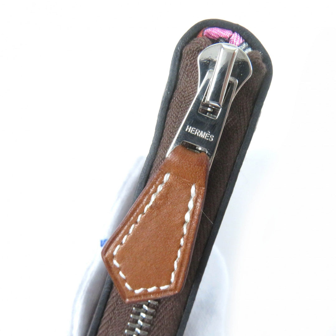 HERMES Coin case Epsom mocha Azap compact silk in