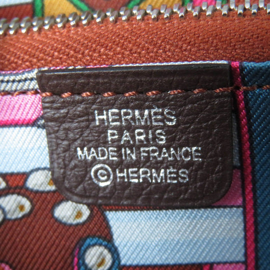 HERMES Coin case Epsom mocha Azap compact silk in