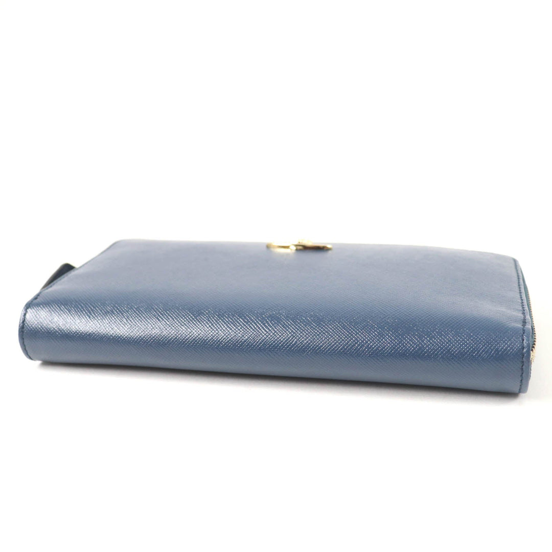 Vivienne Westwood Long Wallet Purse Main: Saffiano leather blue Women Used Authentic