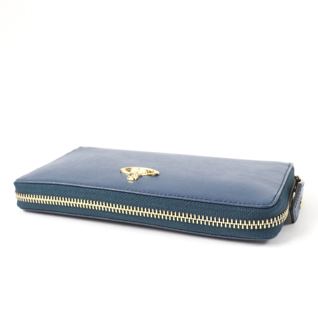 Vivienne Westwood Long Wallet Purse Main: Saffiano leather blue Women Used Authentic
