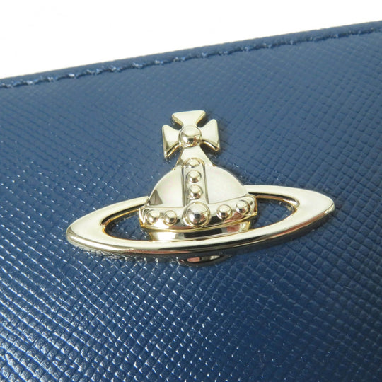 Vivienne Westwood Long Wallet Purse Main: Saffiano leather blue Women Used Authentic