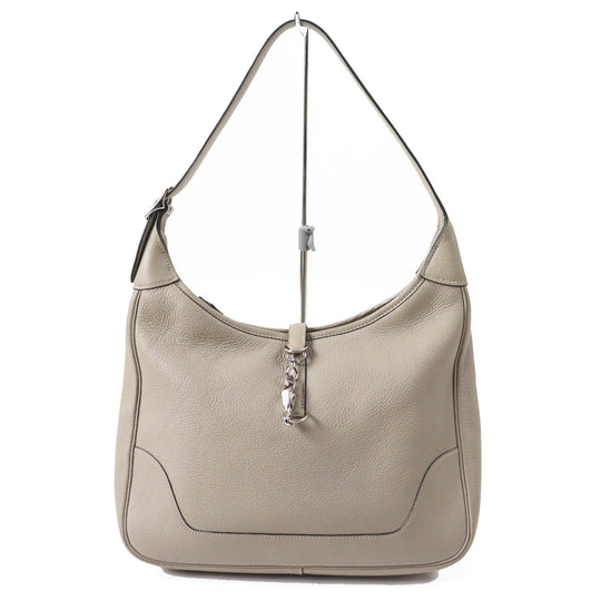 HERMES Shoulder Bag Taurillon Clemence Trutierle Gray Trim 31 Women Used Authentic
