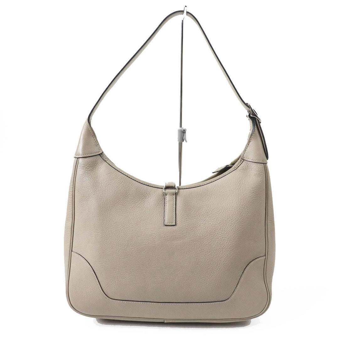 HERMES Shoulder Bag Taurillon Clemence Trutierle Gray Trim 31 Women Used Authentic