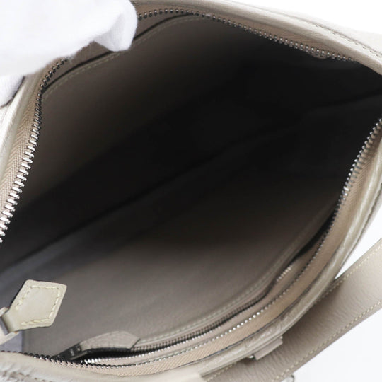 HERMES Shoulder Bag Taurillon Clemence Trutierle Gray Trim 31 Women Used Authentic