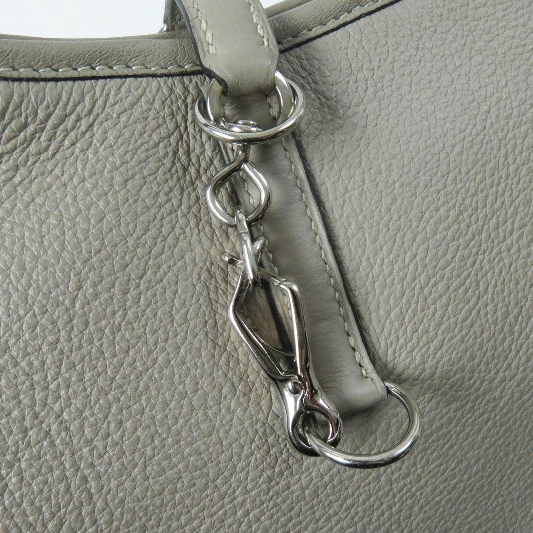 HERMES Shoulder Bag Taurillon Clemence Trutierle Gray Trim 31 Women Used Authentic