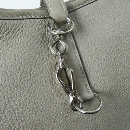 HERMES Shoulder Bag Taurillon Clemence Trutierle Gray Trim 31 Women Used Authentic