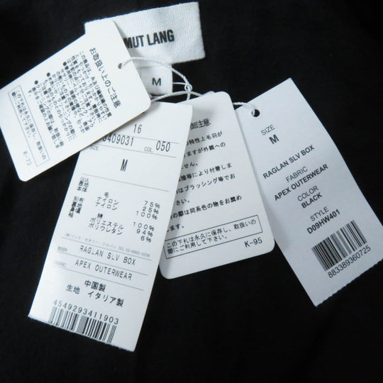 HELMUT LANG coat 3409031 Outer: 75% wool, Outer: 25% nylon, Part: 100% nylon, Lining: 100% cotton, Sleeve lining: 94% polyester black Women M Used Authentic