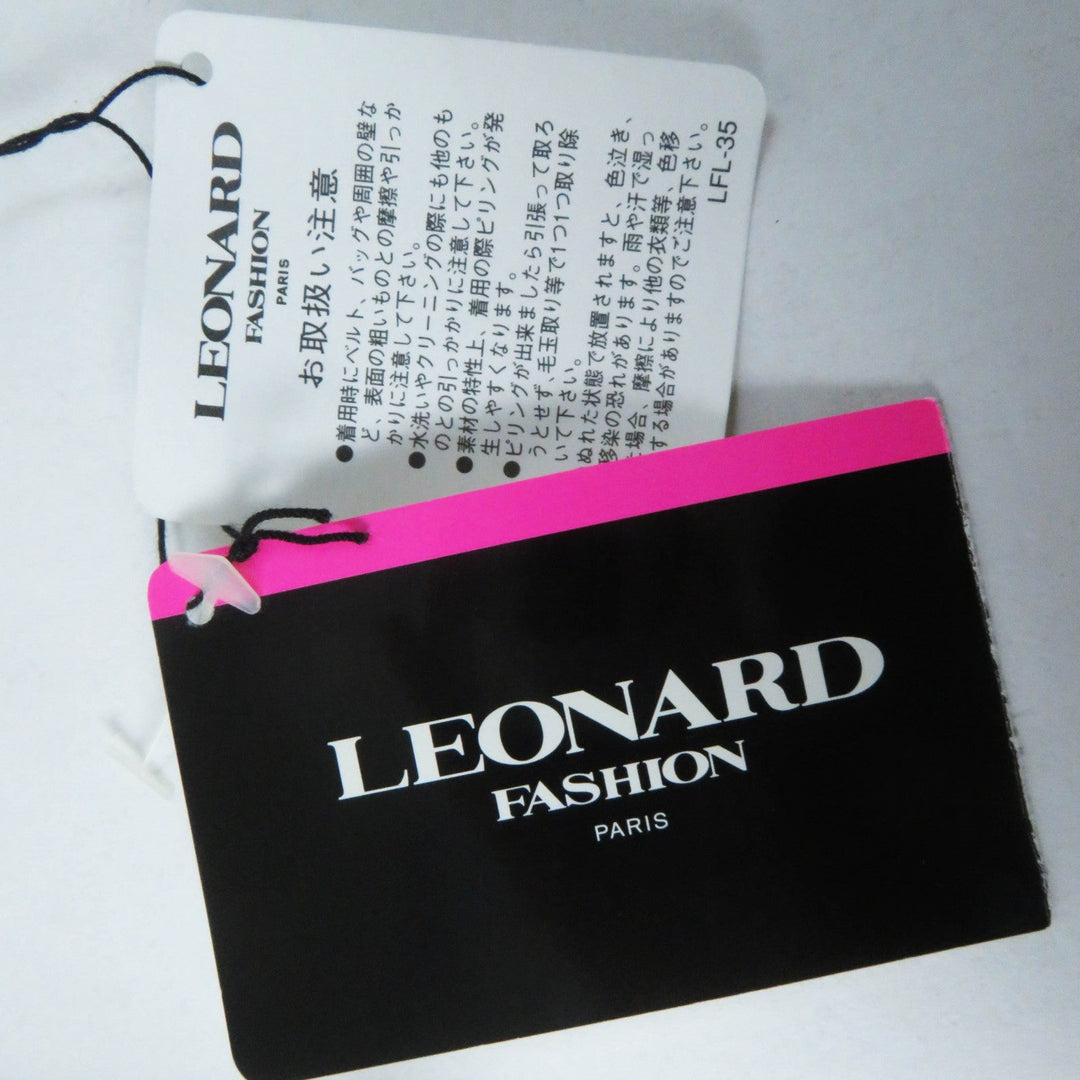 LEONARD FASHION cardigan Outer: 75% wool, Outer: 25% silk Ivory Multi Women L Used Authentic