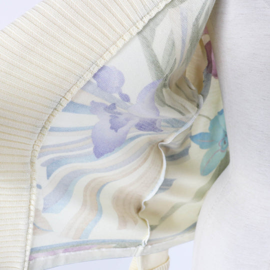 LEONARD FASHION cardigan Outer: 75% wool, Outer: 25% silk Ivory Multi Women L Used Authentic