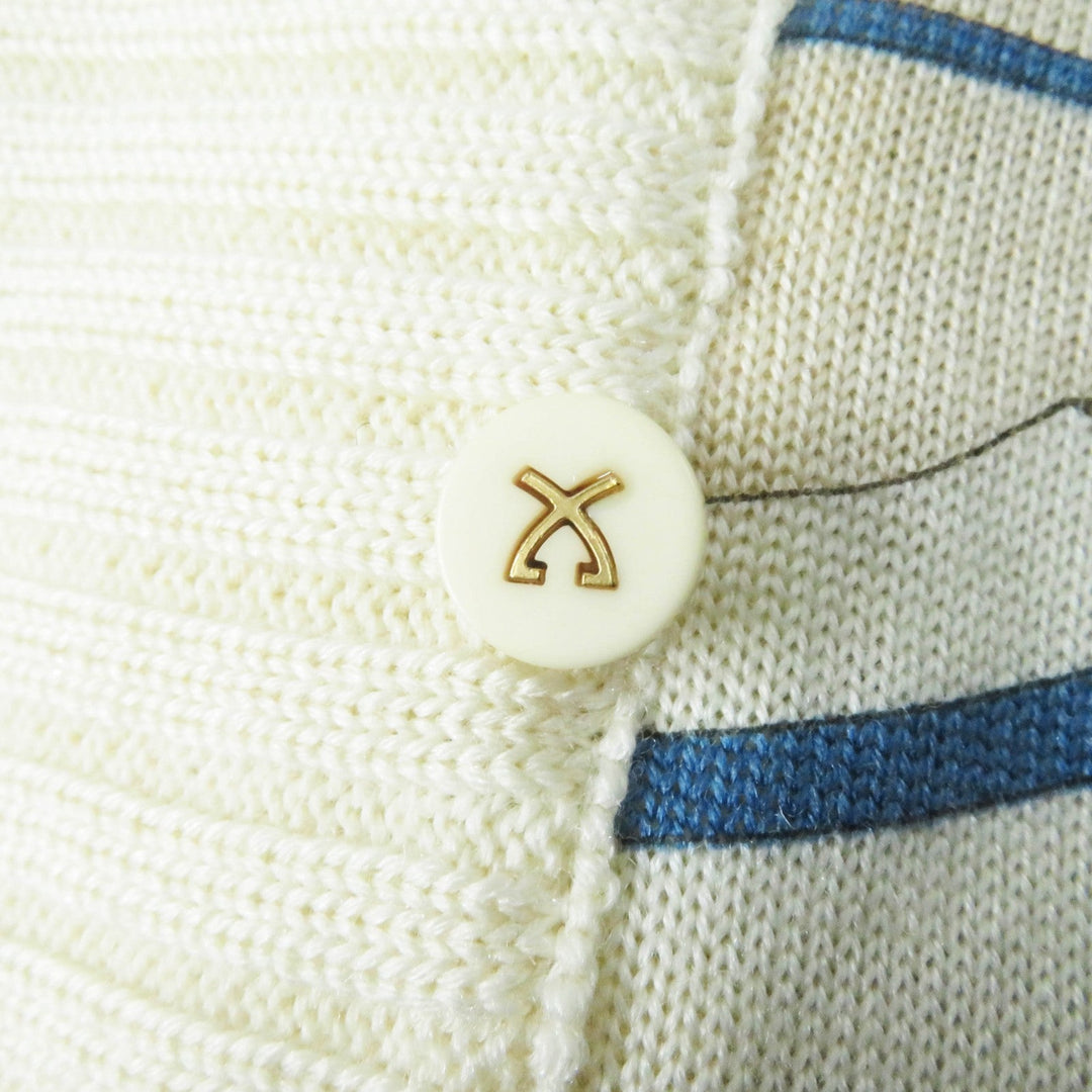 LEONARD FASHION cardigan Outer: 75% wool, Outer: 25% silk Ivory Multi Women L Used Authentic