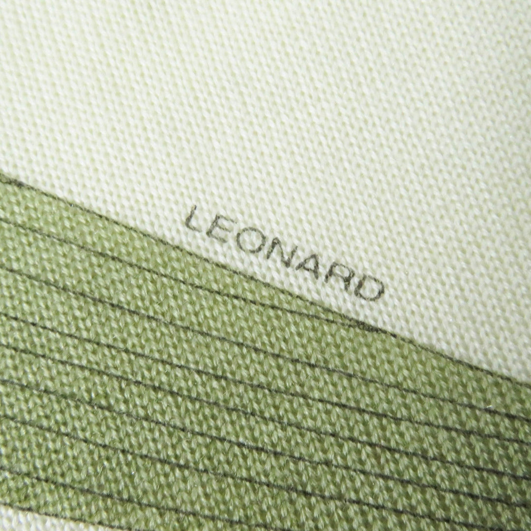 LEONARD FASHION cardigan Outer: 75% wool, Outer: 25% silk Ivory Multi Women L Used Authentic