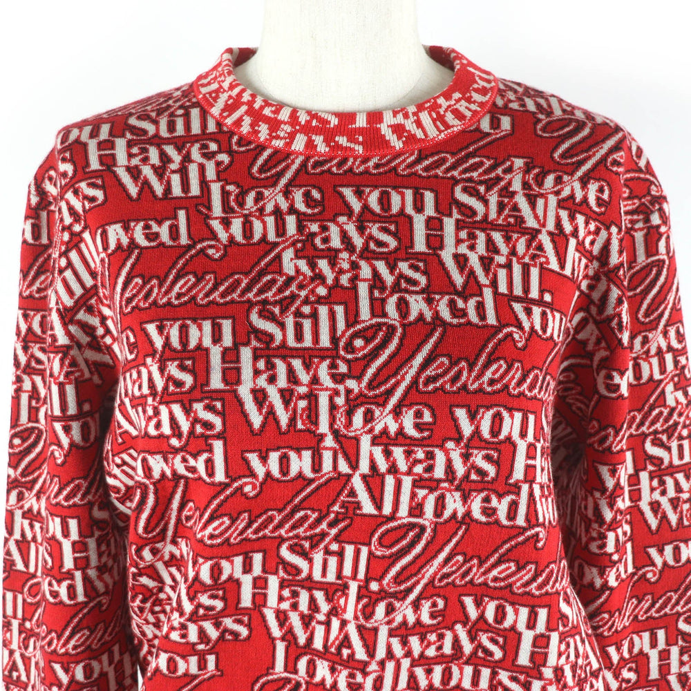 BALENCIAGA sweater 570818 Main: 95% wool, Main: 5% polyester, Part: 80% wool, Part: 8% nylon, Part: 2% polyurethane Red Women XS Used Authentic
