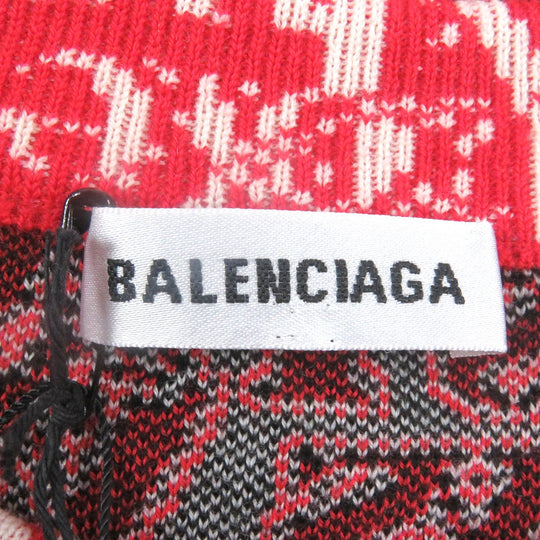 BALENCIAGA sweater 570818 Main: 95% wool, Main: 5% polyester, Part: 80% wool, Part: 8% nylon, Part: 2% polyurethane Red Women XS Used Authentic
