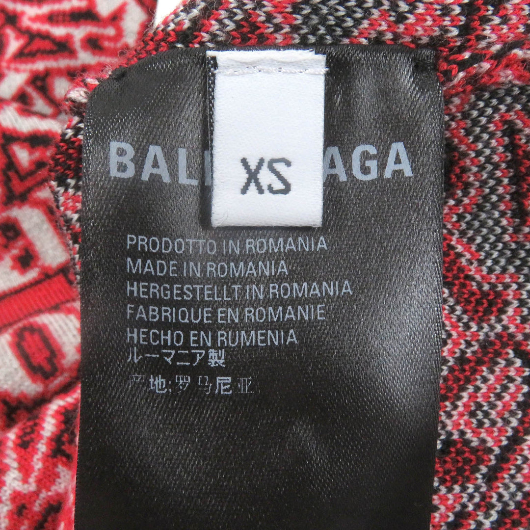 BALENCIAGA sweater 570818 Main: 95% wool, Main: 5% polyester, Part: 80% wool, Part: 8% nylon, Part: 2% polyurethane Red Women XS Used Authentic