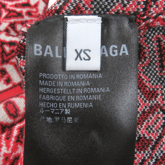 BALENCIAGA sweater 570818 Main: 95% wool, Main: 5% polyester, Part: 80% wool, Part: 8% nylon, Part: 2% polyurethane Red Women XS Used Authentic