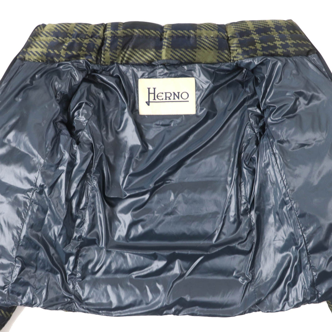 Herno Down jacket PI0714D-12184 Outer: 100% polyamide (nylon), Lining: 100% polyamide (nylon), Filling: 80% down, Filling: 10% feather Navy Khaki type Women 38 Used Authentic