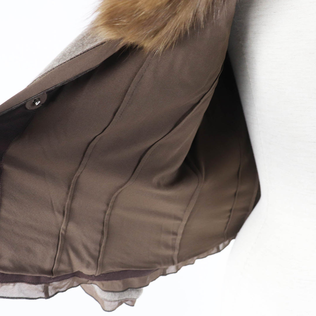FOXEY Jacket 19625 Main: 100% cashmere, Lining: 97% silk, Lining: 3% polyurethane, Fur: Russian sable Brown Women 40 Used Authentic