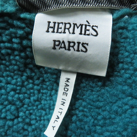 HERMES Mouton coat Main: Sheepskin, Part: 70% Nylon, Part: 30% Cotton, Part: 100% Cotton, Part: 65% Cotton green Women 34 Used Authentic