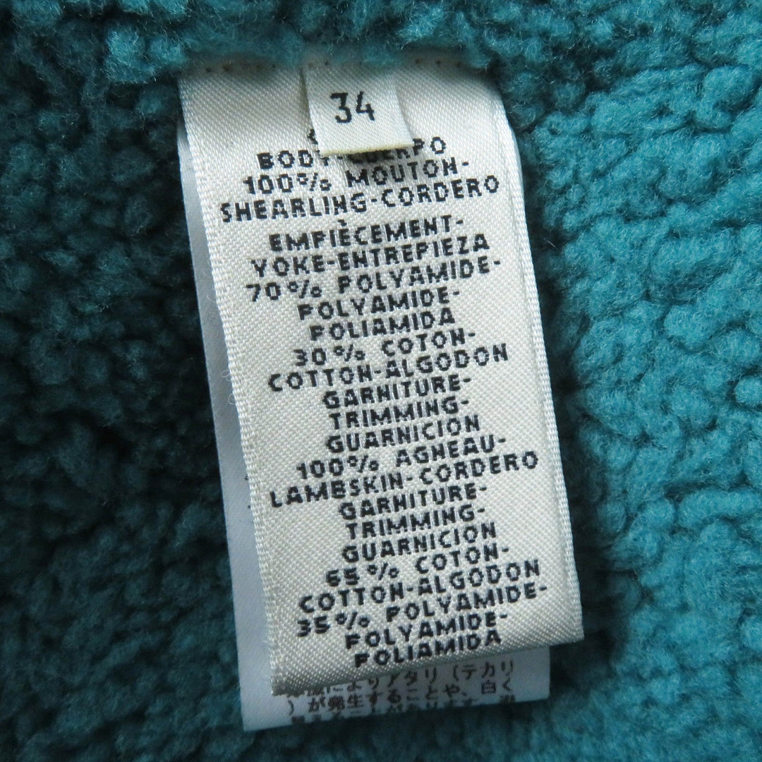 HERMES Mouton coat Main: Sheepskin, Part: 70% Nylon, Part: 30% Cotton, Part: 100% Cotton, Part: 65% Cotton green Women 34 Used Authentic