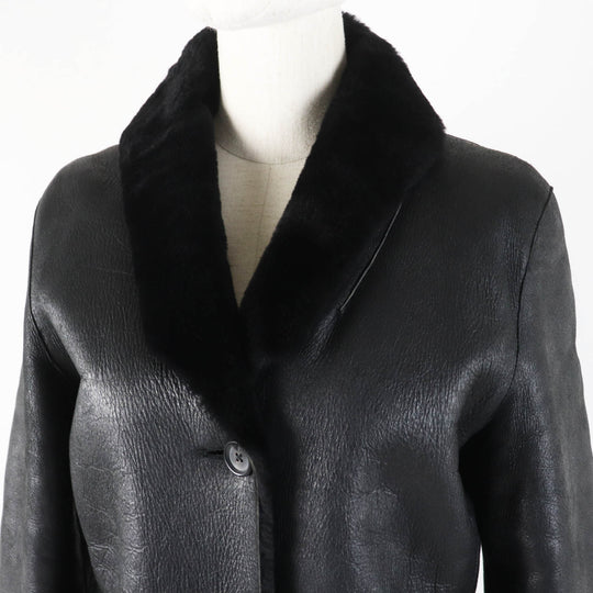 JIL SANDER Mouton jacket Main: 100% leather black Women 36 Used Authentic