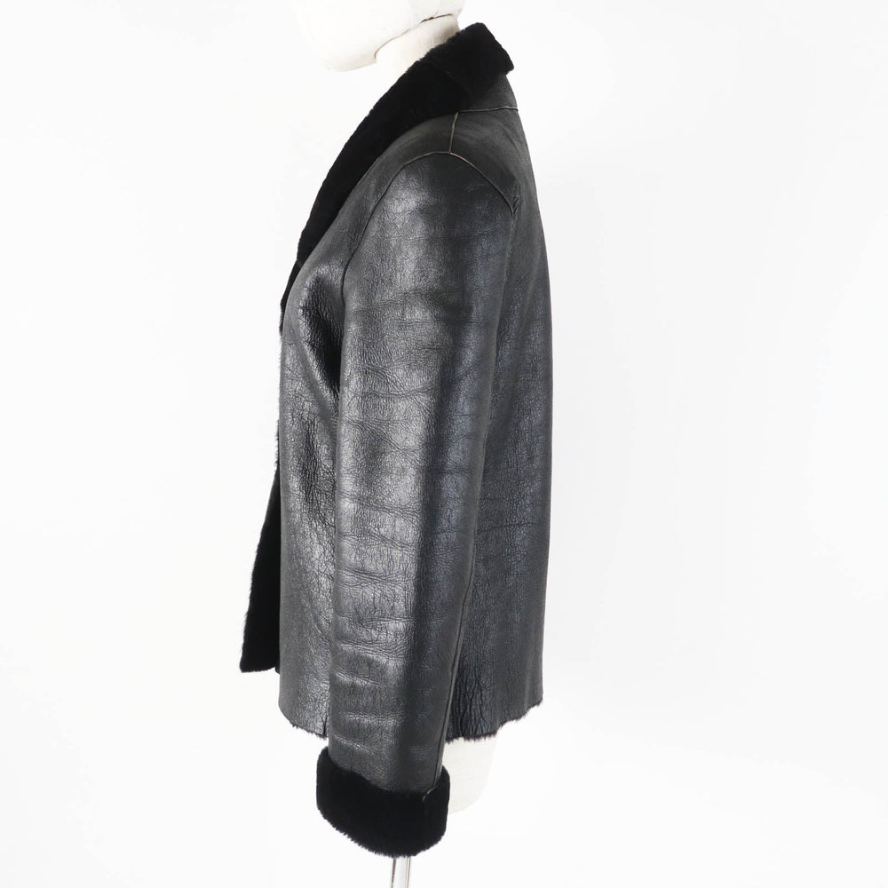 JIL SANDER Mouton jacket Main: 100% leather black Women 36 Used Authentic