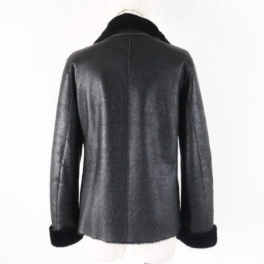 JIL SANDER Mouton jacket Main: 100% leather black Women 36 Used Authentic
