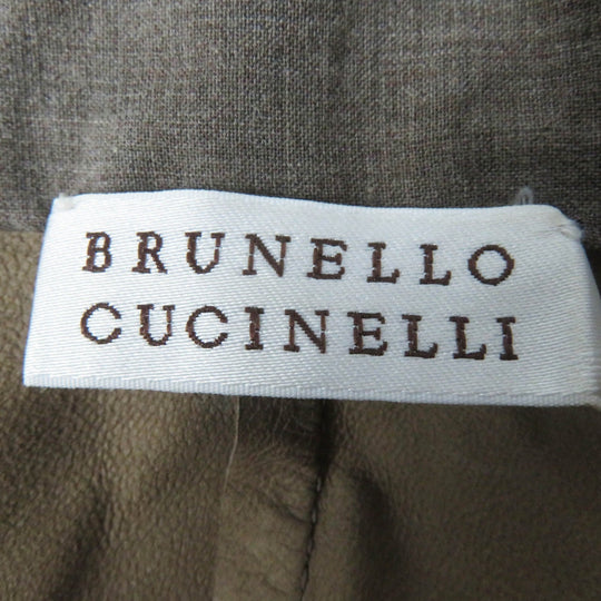 Brunello Cucinelli Jacket leather, otton Beige Women 44 Used Authentic