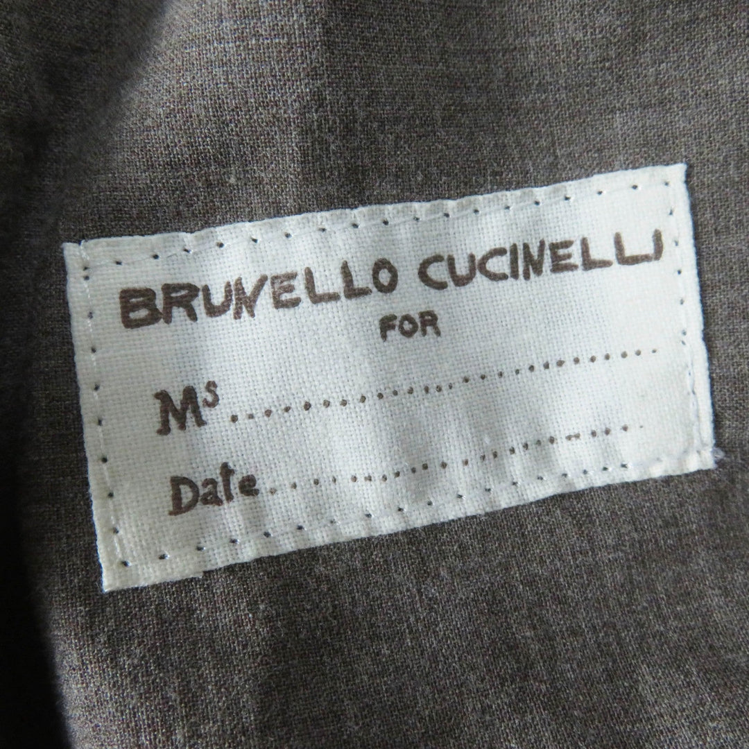 Brunello Cucinelli Jacket leather, otton Beige Women 44 Used Authentic