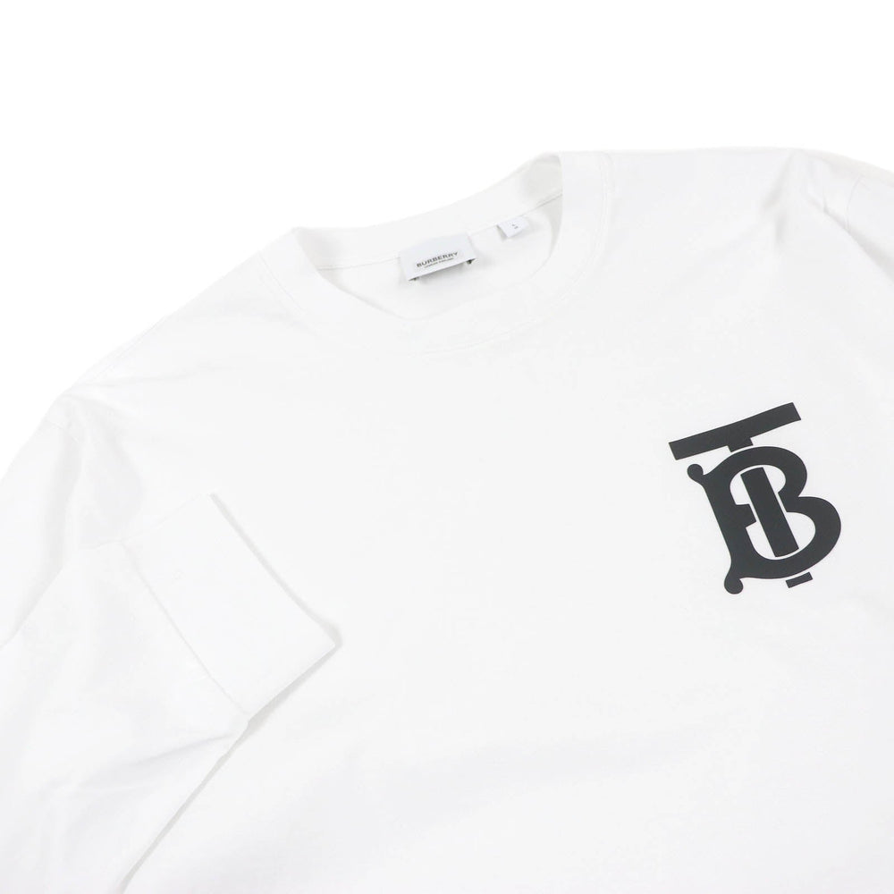 BURBERRY Long-sleeved T-shirt 8024600 Main: 100% cotton, Main: 97% cotton, Main: 3% elastane white mens L Used Authentic