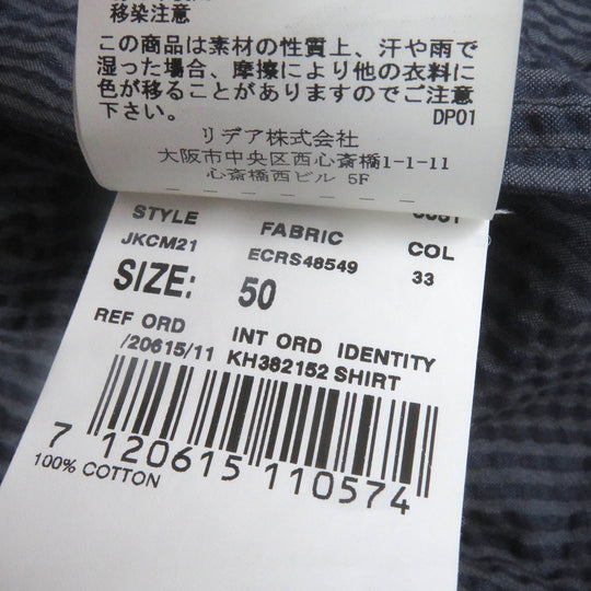 LARDINI tailored jacket JKCM21 Main: 100% cotton blue mens 50 Used Authentic
