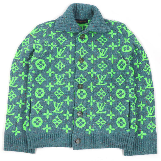LOUIS VUITTON cardigan Main: 76% wool, 24% polyamide blue mens L Used Authentic