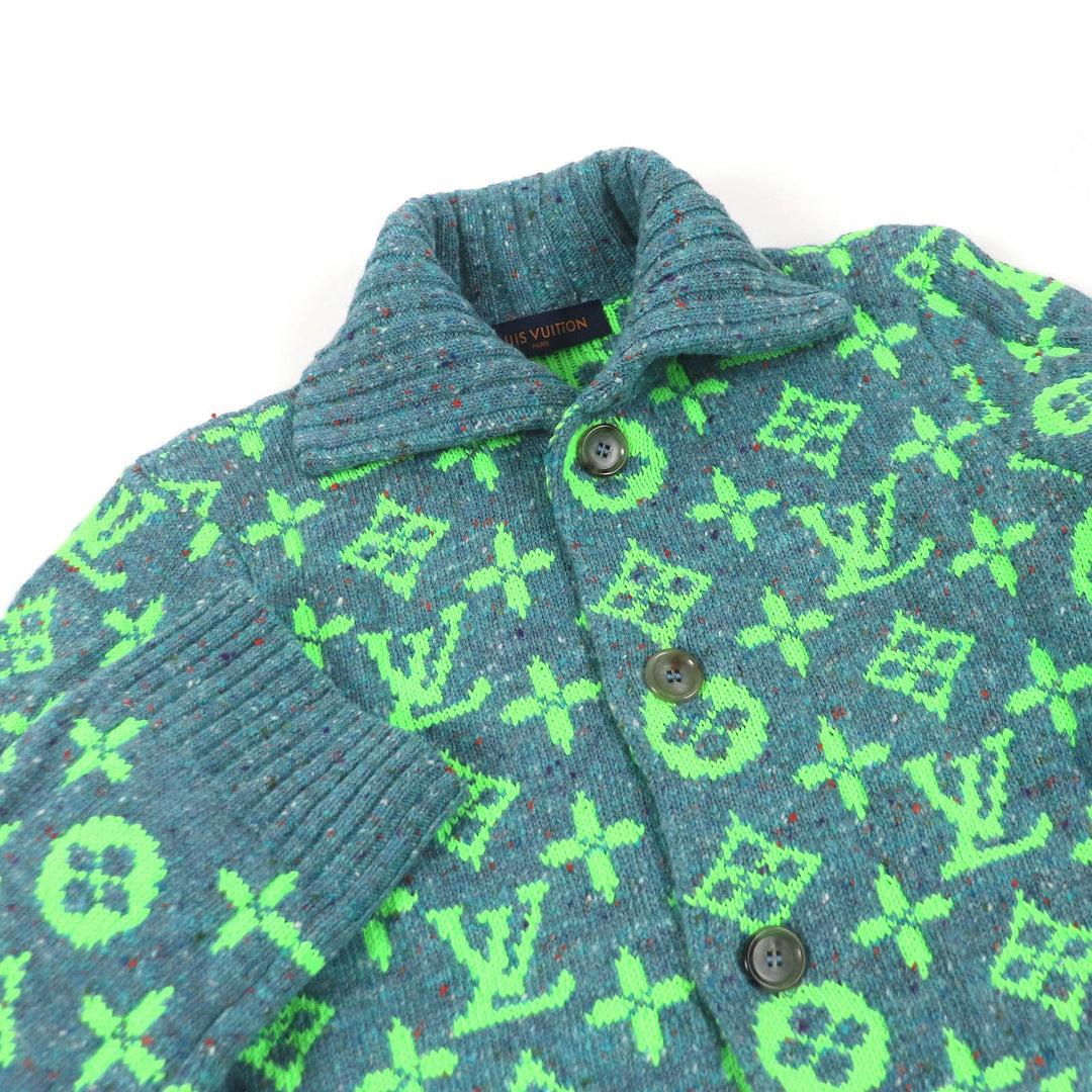 LOUIS VUITTON cardigan Main: 76% wool, 24% polyamide blue mens L Used Authentic
