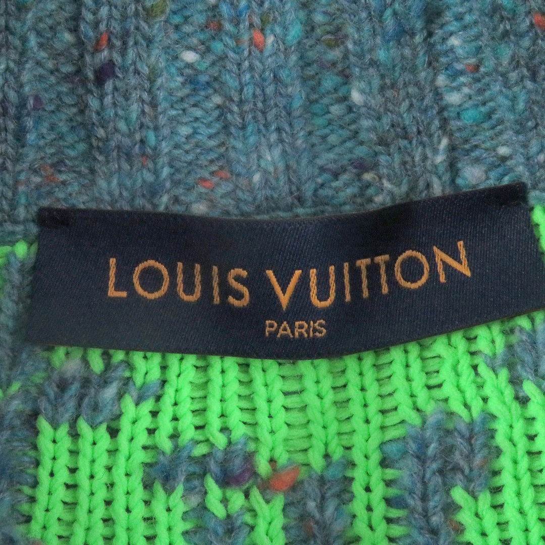 LOUIS VUITTON cardigan Main: 76% wool, 24% polyamide blue mens L Used Authentic