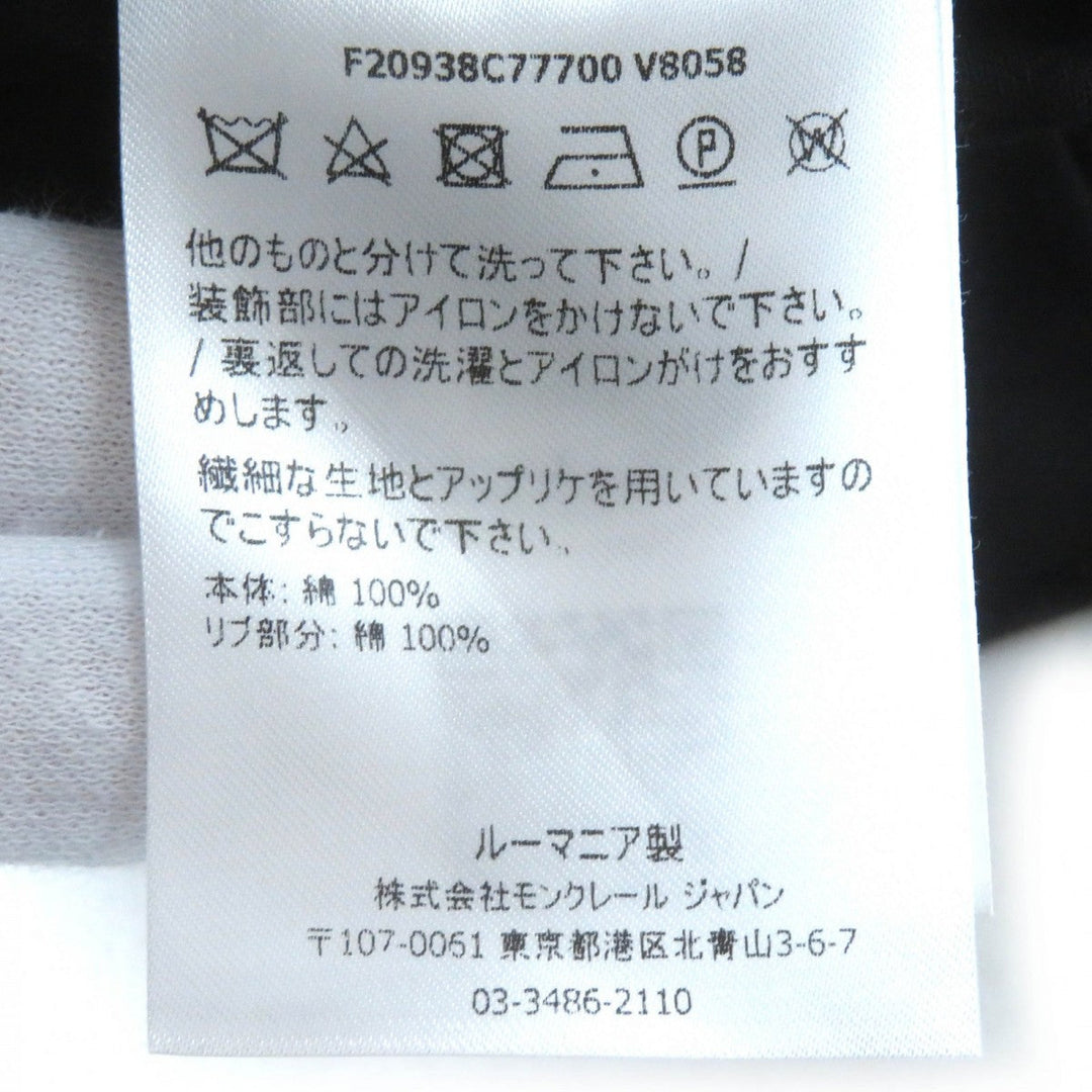 MONCLER Short sleeve T-shirt Main: 100% cotton, Part: 100% cotton black T-SHIRT GIROCOLLO Women L Used Authentic