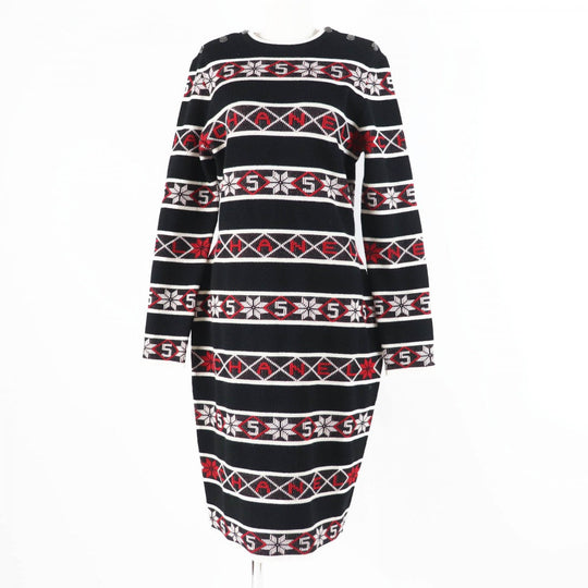CHANEL one piece 19K P62575 Main: 80% cashmere, Main: 20% polyamide Black red white Women 42 Used Authentic