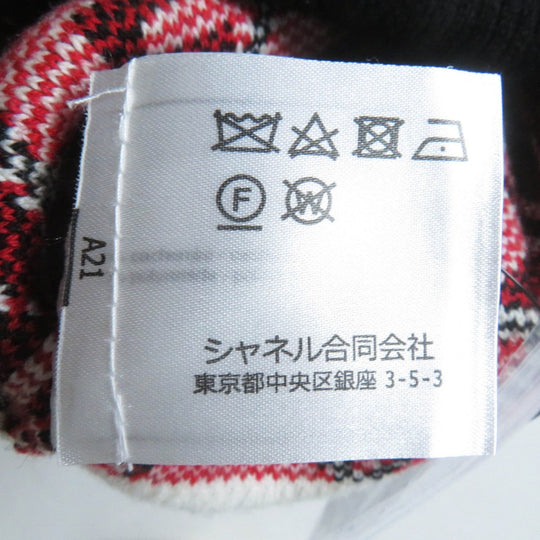 CHANEL one piece 19K P62575 Main: 80% cashmere, Main: 20% polyamide Black red white Women 42 Used Authentic