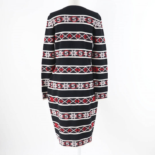 CHANEL one piece 19K P62575 Main: 80% cashmere, Main: 20% polyamide Black red white Women 42 Used Authentic