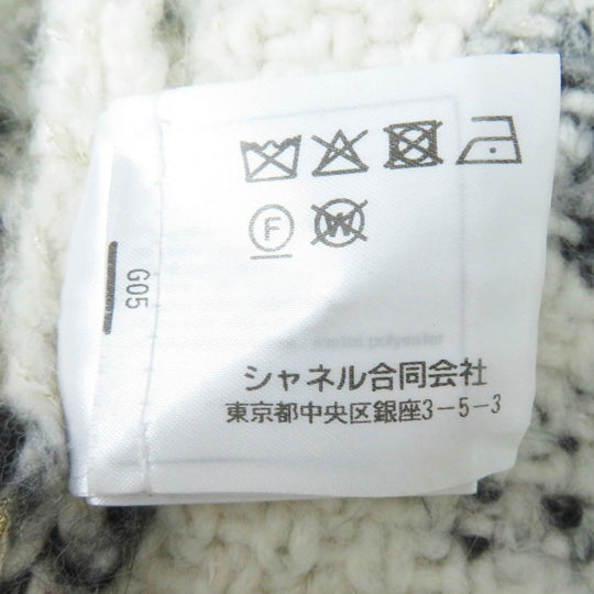 CHANEL Best 21A P71038 Outer material: 34% cashmere, 26% wool, 16% alpaca, 10% silk, 9% nylon Ecru Black Women 36 Used Authentic