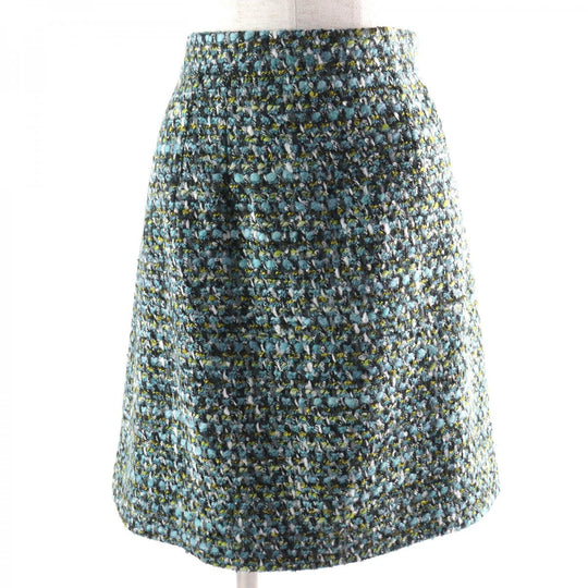 DOLCE&GABBANA Tweed skirt Outer material: 61% acrylic, Outer material: 20% wool, Outer material: 17% polyester, Outer material: 2% nylon, Lining: 96% silk Blue green type Women 42 Used Authentic