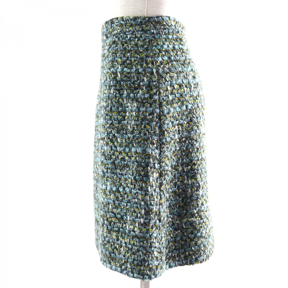 DOLCE&GABBANA Tweed skirt Outer material: 61% acrylic, Outer material: 20% wool, Outer material: 17% polyester, Outer material: 2% nylon, Lining: 96% silk Blue green type Women 42 Used Authentic