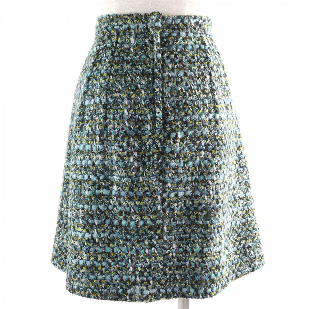 DOLCE&GABBANA Tweed skirt Outer material: 61% acrylic, Outer material: 20% wool, Outer material: 17% polyester, Outer material: 2% nylon, Lining: 96% silk Blue green type Women 42 Used Authentic