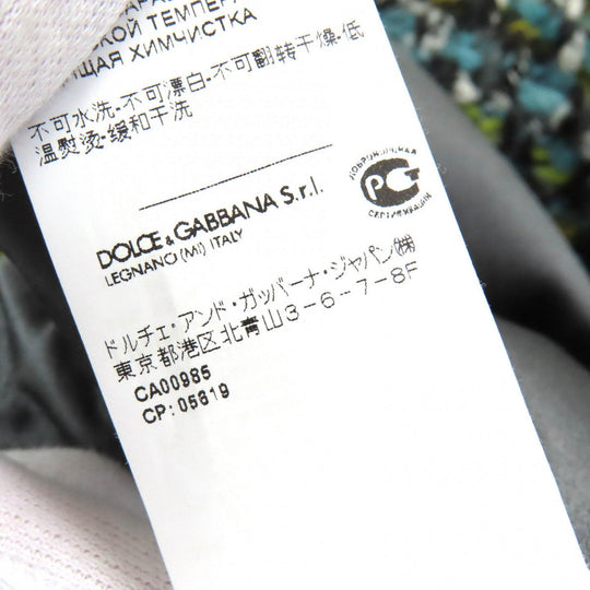 DOLCE&GABBANA Tweed skirt Outer material: 61% acrylic, Outer material: 20% wool, Outer material: 17% polyester, Outer material: 2% nylon, Lining: 96% silk Blue green type Women 42 Used Authentic