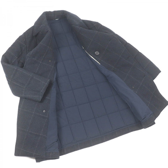 HERMES coat Outer: 90% wool, Outer: 10% cashmere, Lining: 80% nylon, Lining: 20% polyurethane, Filling: 84% polyester Dark gray mens 50 Used Authentic