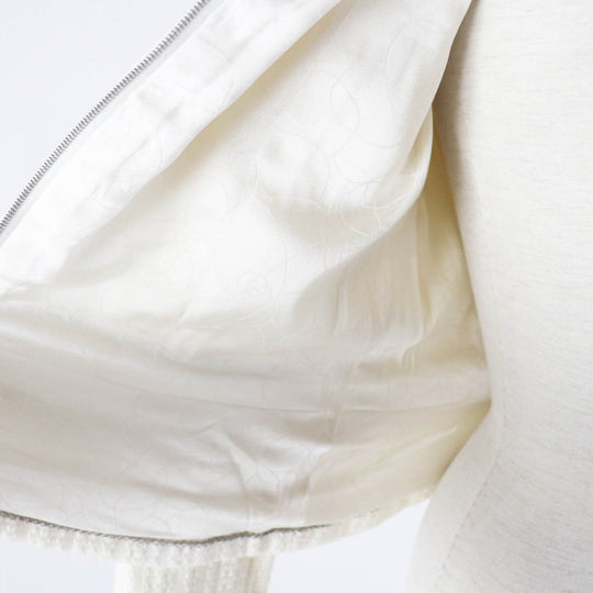 CHANEL Jacket 03P P21247 Outer: 56% cotton, Outer: 44% linen, Lining: 95% silk, Lining: 5% elastane (polyurethane) Ivory black Women 38 Used Authentic