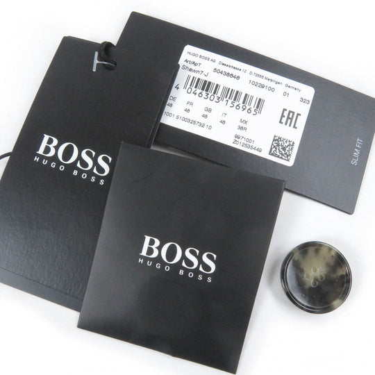 HUGO BOSS Chester coat Outer: 75% wool, Outer: 25% rayon, Part: 87% wool, Part: 33% rayon, Lining: 100% rayon Blue type mens 48 Used Authentic