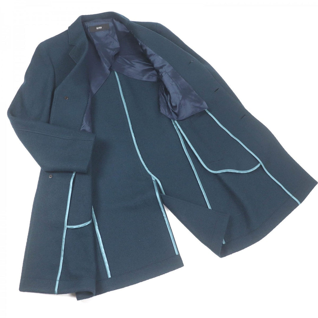 HUGO BOSS Chester coat Outer: 75% wool, Outer: 25% rayon, Part: 87% wool, Part: 33% rayon, Lining: 100% rayon Blue type mens 48 Used Authentic