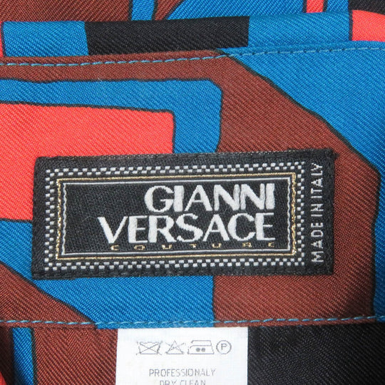 Gianni Versace Long sleeve shirt Main: 100% silk Blue type mens 52 Used Authentic